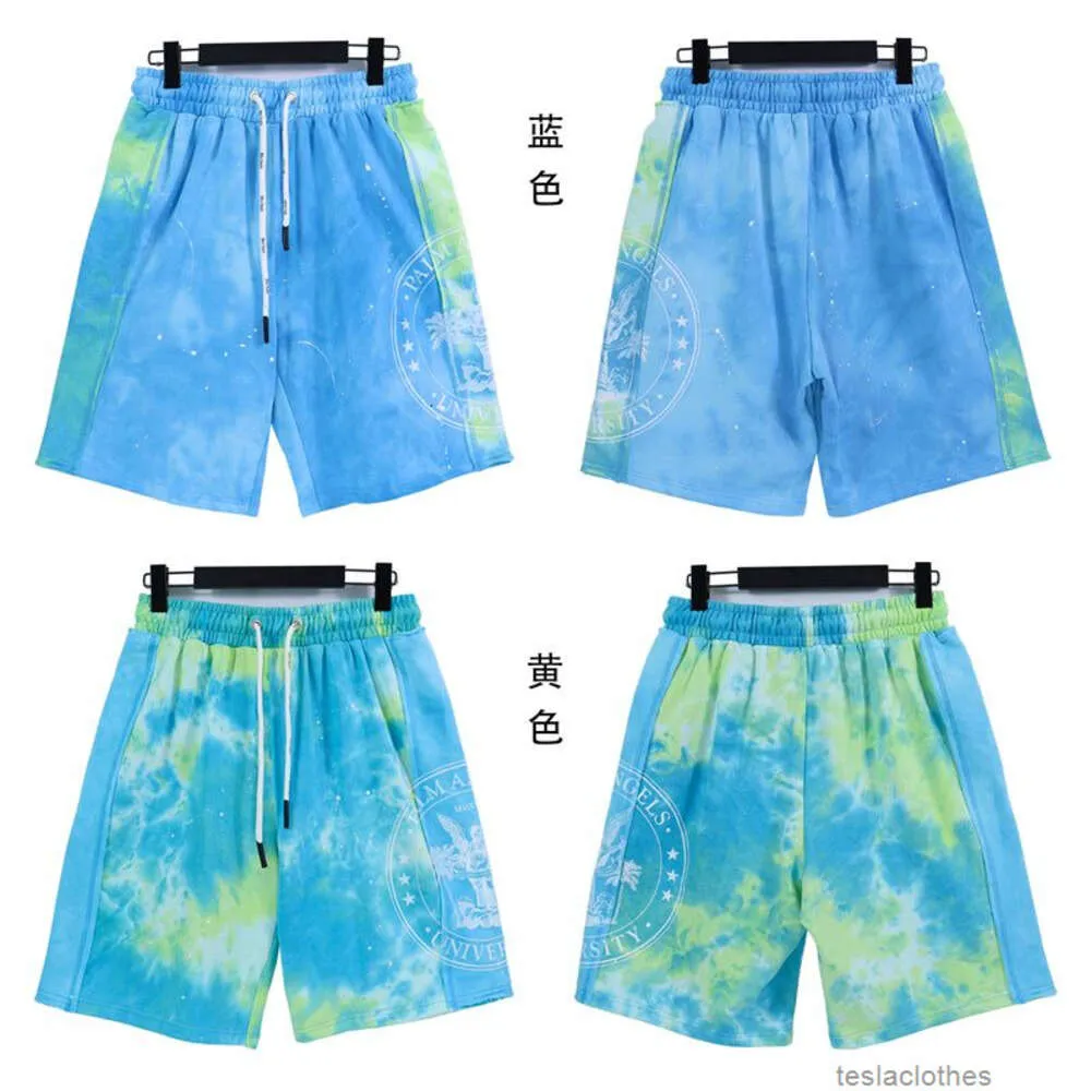 Designer Short Fashion Casual Vêtements Shorts de plage Palmes Angels Palmes Angel 23ss Été Nouveau Tie Dye H -peint Loose Fashion Shorts pour hommes