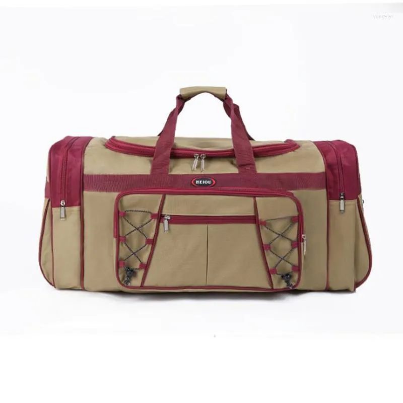 As sacolas da Duffel viajam em grande estilo com uma sacola de nylon de nylon extra grande para mulheres - 65x35x30cm Tamanho do zíper do zíper da bagagem perfeita