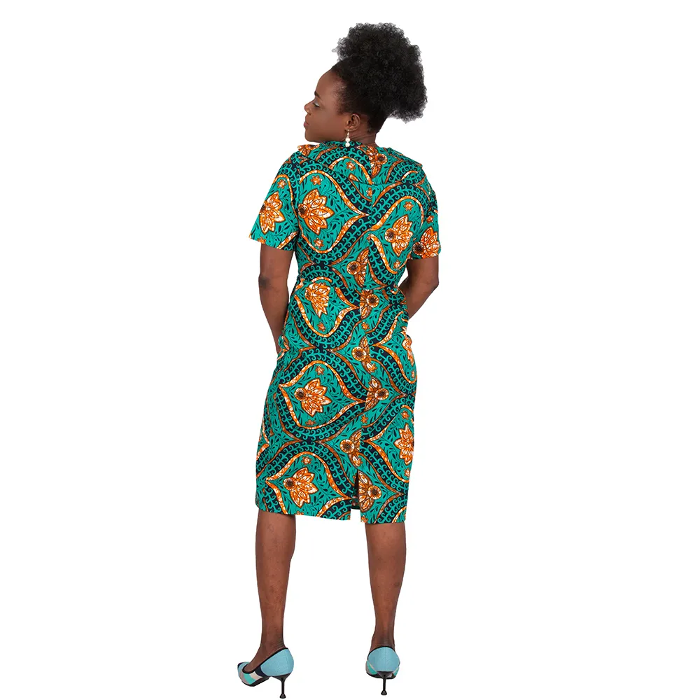 African Print Dashiki Dress for Women Short Sleeve Knee-Length Cotton  Traditional Clothing WY6482 from Dhgate Ethnic Clothing - price 63.27