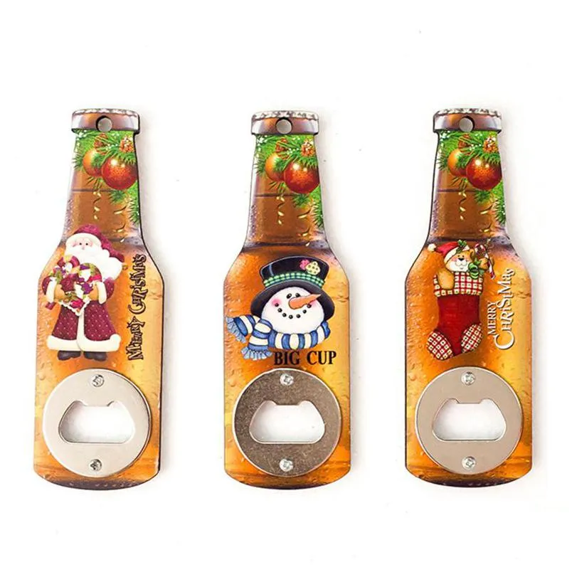 Openers Christmas Gift Cartoon Printing Beer Bottle Opener Creative Refrigerator Magnet Decoration Corkscrew Household Kitch Dhgarden Dhl0U