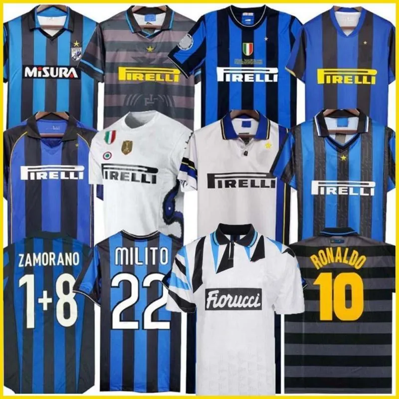 Finały 2009 10 koszulki piłkarskie Milito Sneijder Zanetti Retro koszulka piłkarska 97 98 99 Djorkaeff Baggio Ronaldo Adriano Milan 10 11 02 03 0308 09 Interu