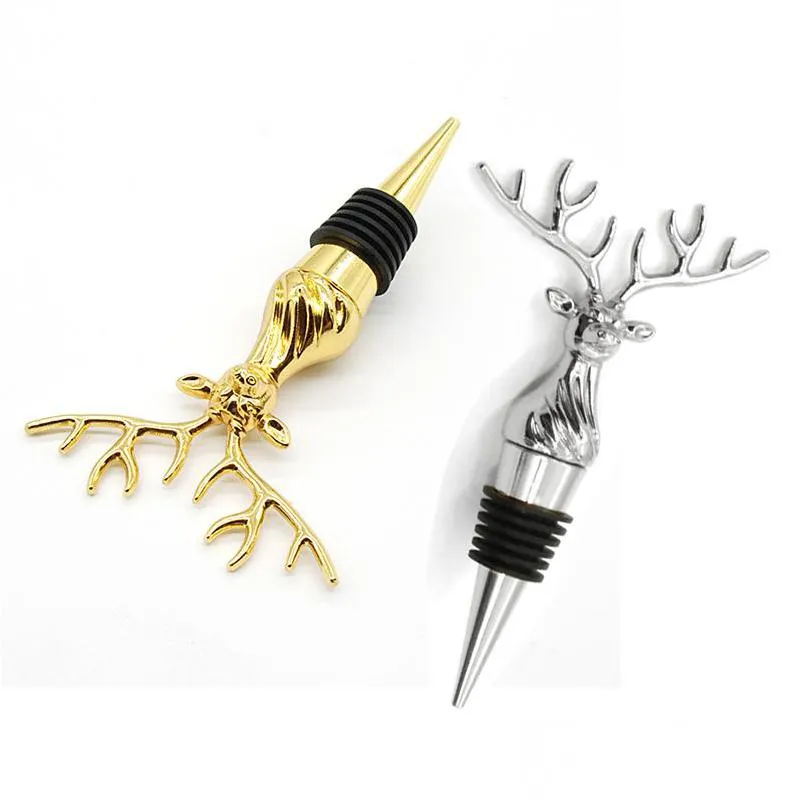 Bar Tools Metal Red Wine Bottle Stoppers Creative Deer Head Beer Champagne Sealing Stopper Christmas Party Decoration Drop D DHGARDEN DHNK4