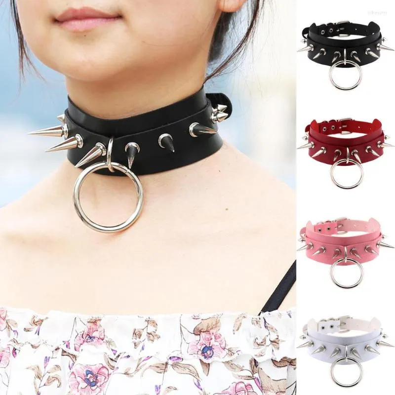 Choker Fashion Hyperbole Brivets Circle Ожерелья Harajuku Y2K Ювелирные украшения панк -кожа