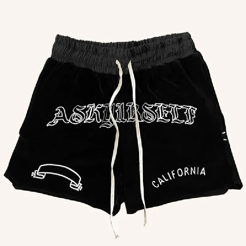 Shorts masculinos AskyurselfLes bordou as cartas desenhadas 230419