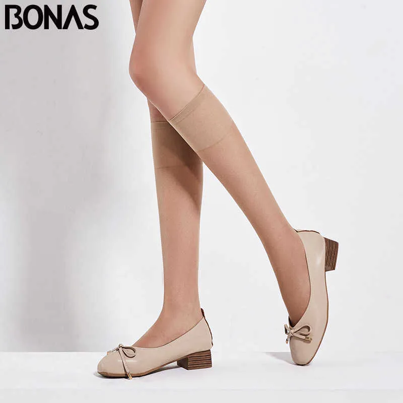 5 PC носки Hosiery Bonas 4pairslot Женщины чулки 20D коленя колена с ногами.