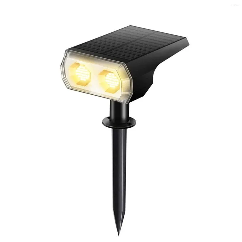 Trawnik Ground Stake Outdoor Regulowane kąt Solar Garden Light Light Patio z przykręcającymi opakowaniami Wodoodporne na ścianę na ścianę