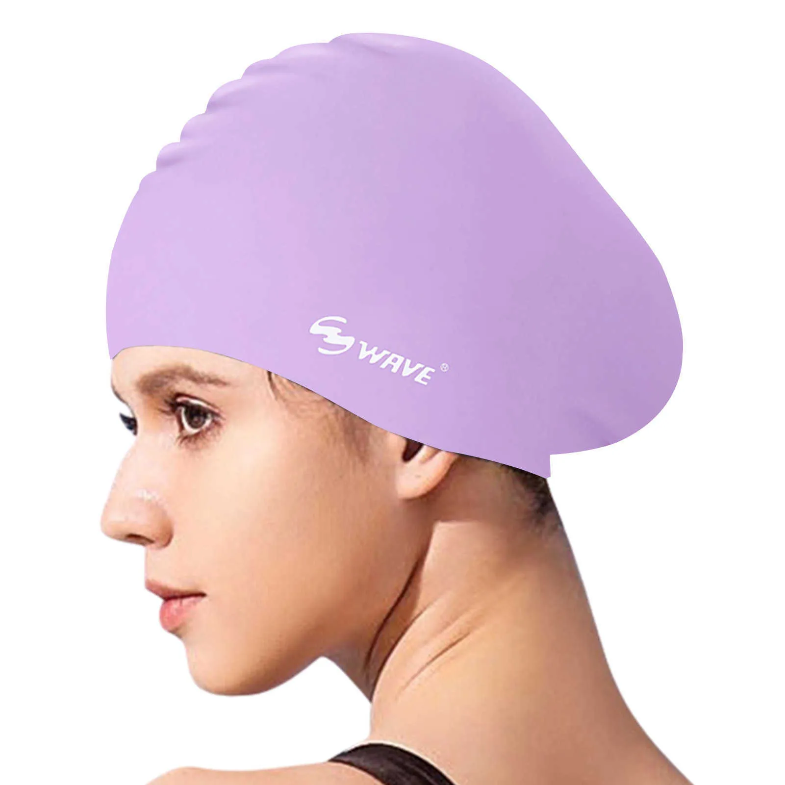 Dropship Large Long Hair Swim Cap Ear Protection Adult Swim Cap