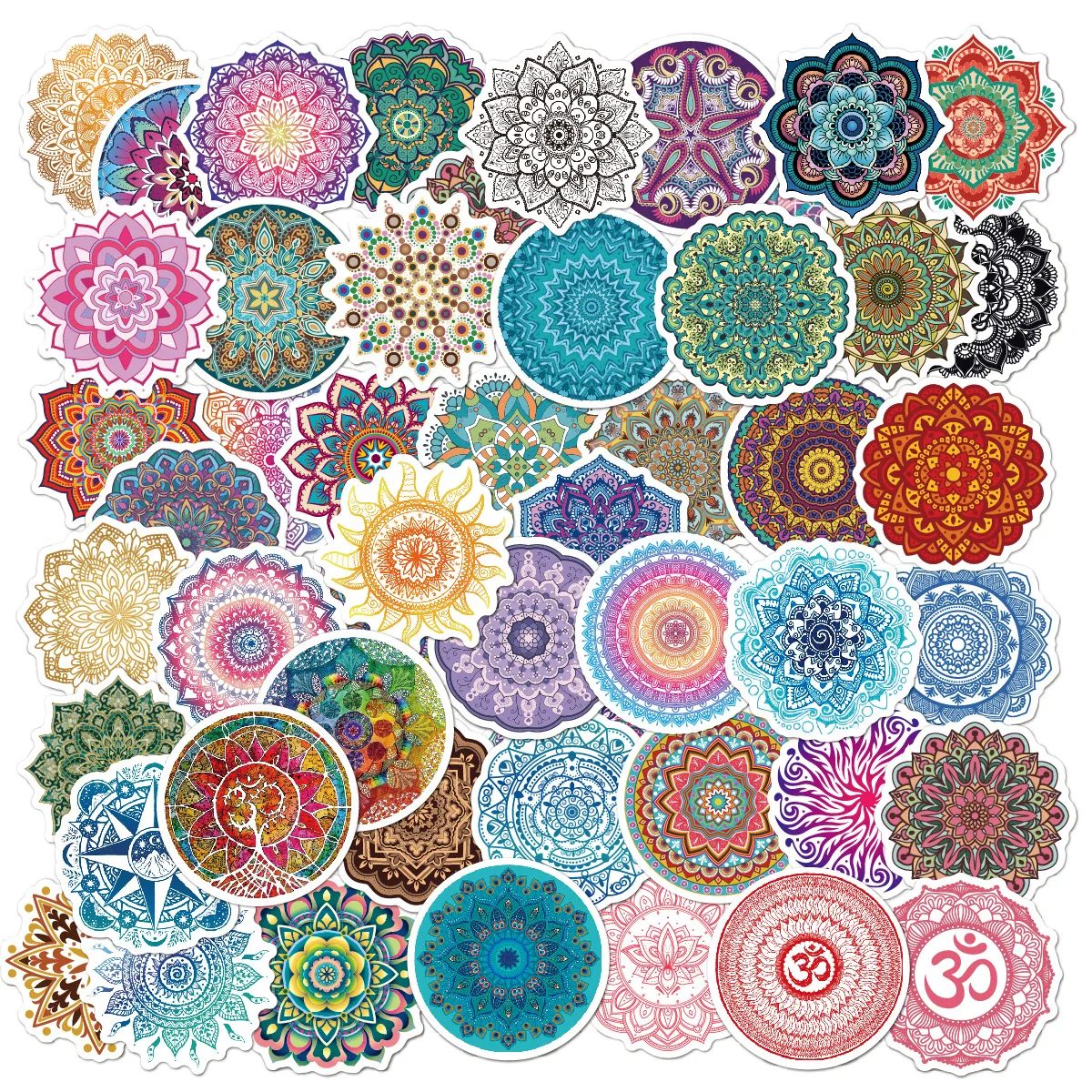 50pcs Stickers Mandala en gros autocollant étanche pour les bagages ordinateur portable Guitare Skateboard Note de chantier