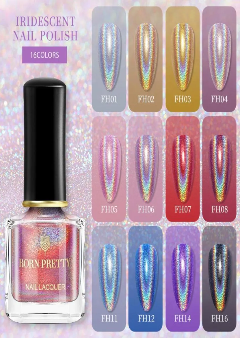 BORN PRETTY 3D Glitter Nail Polish 6ml Holographic Chameleon Nail Varnish Lacquer Black Base Needed3008203