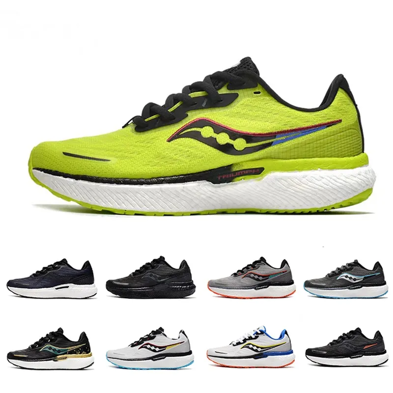 2023 Saucony Soconi Casual Shoes Running Shoes Triumph 19 Stöttabsorberande Road Summer Sports Breattable and Bekväm kvinnor Man Lightweight Sneakers 36-45