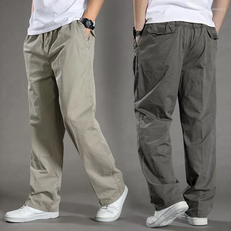 Pantaloni da uomo Pantaloni sportivi cargo da uomo Pantaloni larghi dritti Streetwear Pantaloni moda Harajuku maschili Casual lavoro elastico