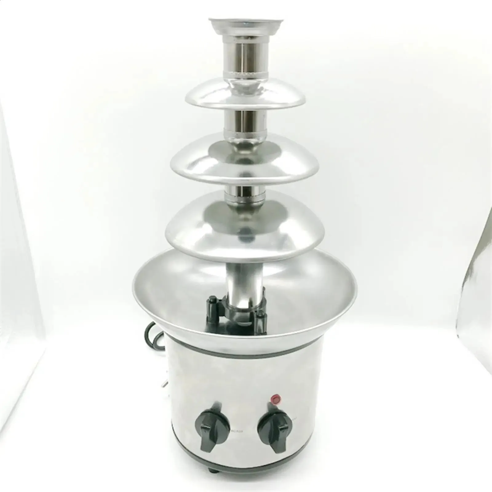 4 Layers Stainless Steel Chocolate Fountain Creative Design Chocolate with Heating Fondue Machine DIY Waterfall for Party