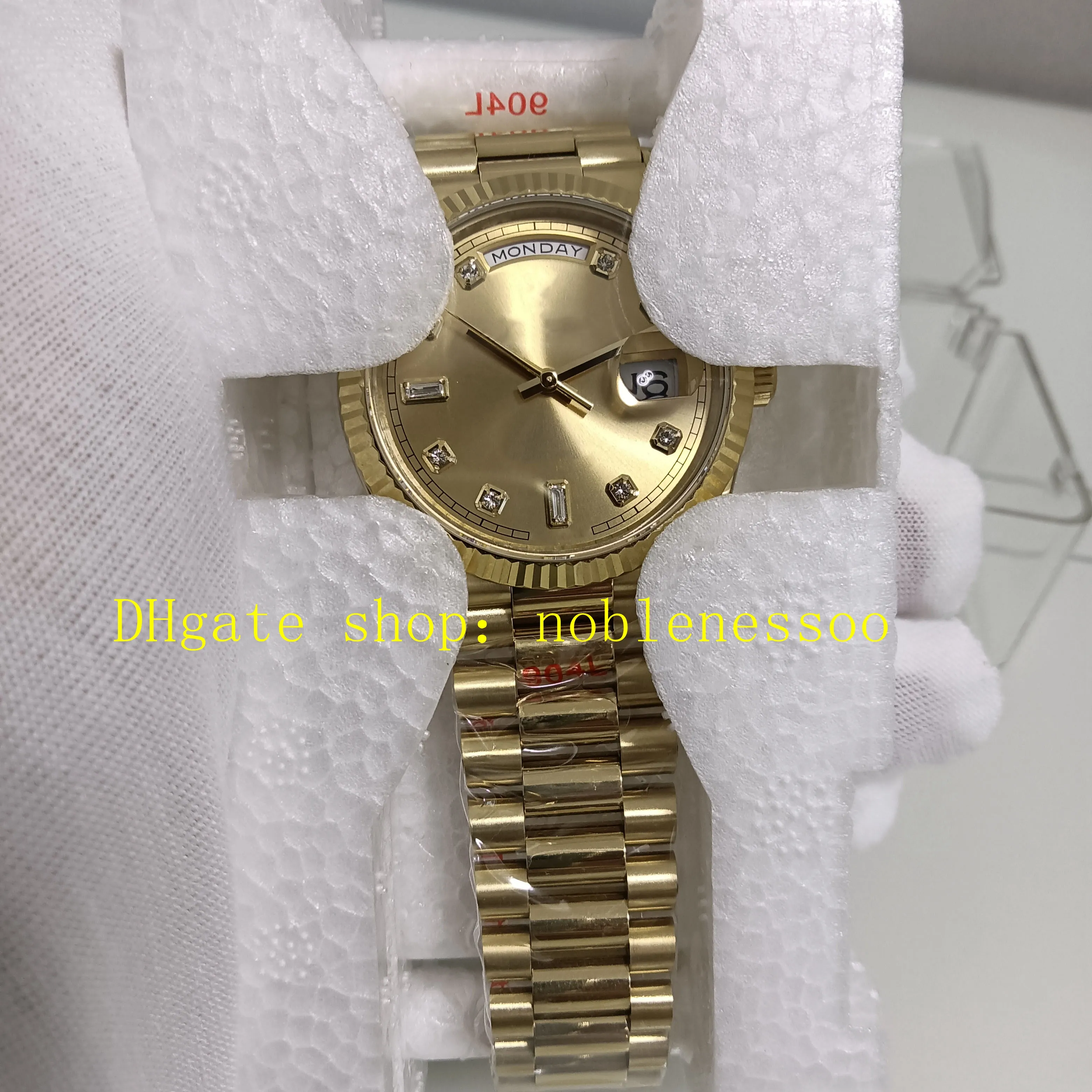 4 stile unisex 904L Orologi in acciaio Donne da uomo 36mm Data 128238 BEZEL CAMPAGNE Diamond Diamond Diamond 128239 Bracciale femminile GMF Cal.3255 Abito Orologio automatico