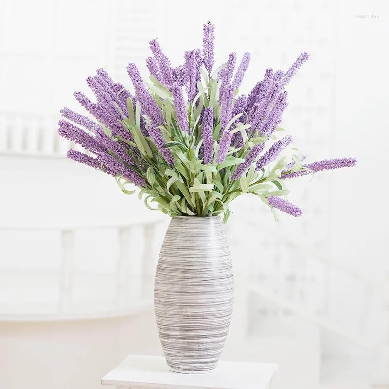 Flores decorativas de lavanda artificial Falsa Flor Wedding Bouquet Party Home Decor Home Impermey Beautiful Christmas