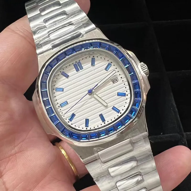 5711 Diamond Inkrustowany męski zegarek AAA 40 mm w pełni automatyczne mechaniczne mechaniczne wysokiej jakości stal nierdzewna 904 Luminous Waterproof Sapphire Luxusuhr