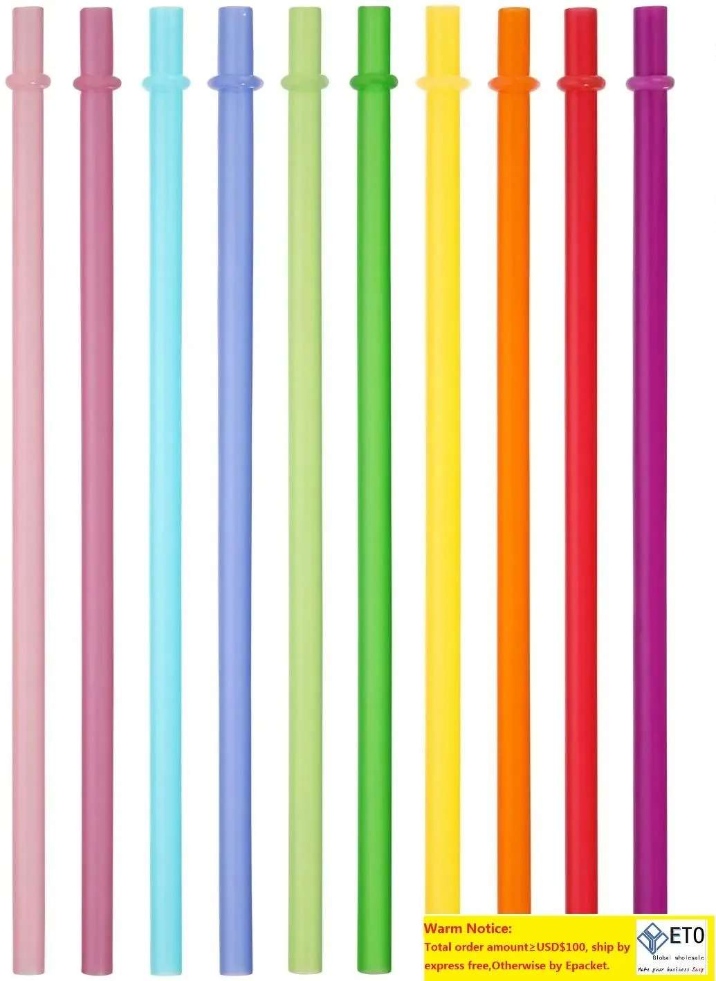 24cm MultiColored Reusable PP Plastic Straight Straws Wedding Bar Party Wine drink straws with individual bag