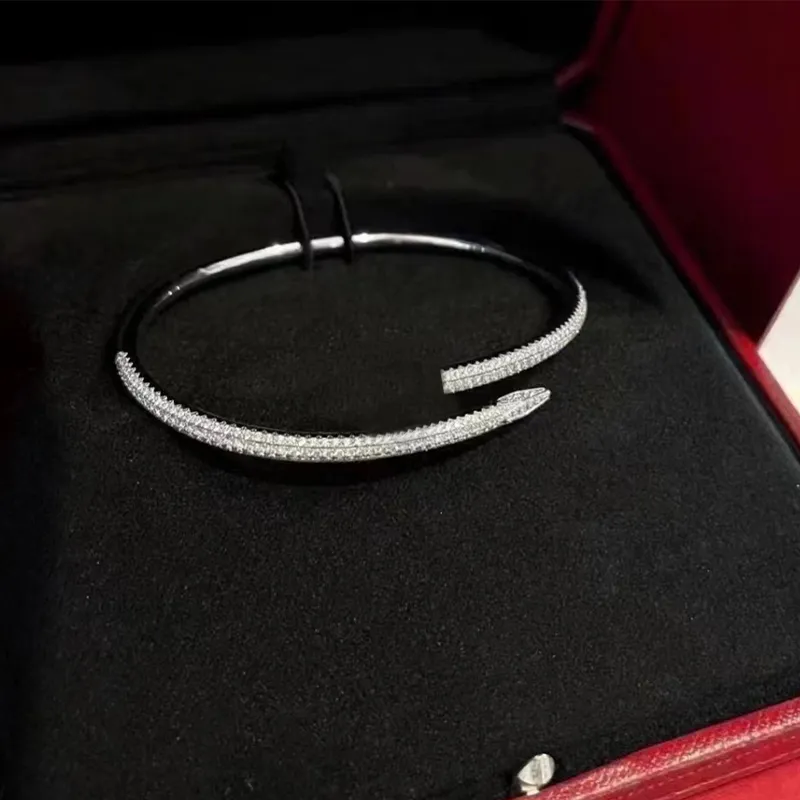 Nouveau luxe bracelet à ongles classique bracelet d'amour mode bracelet manchette unisexe bijoux en or cadeau Saint Valentin