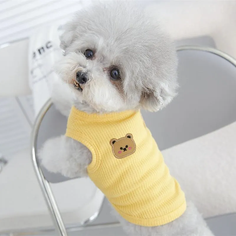 Hundkläder väst kläder vår sommarbjörn husdjur kläder kylning för små hundar husdjur thirt mjuk valp skjortordog