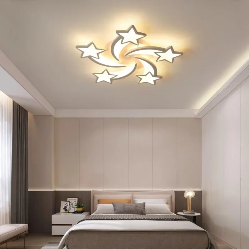 Scandinavische stijl creatieve led-plafondverlichting slaapkamer kinderen meteoor romantische trouwzaalverlichting woonkamer sfeervolle kroonluchter