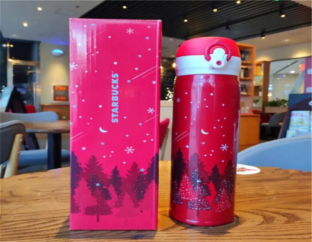 S jul briljant natt rött rostfritt stål vakuum kopp kaffevatten tumbler 500 ml för out dooor sport230v9049541