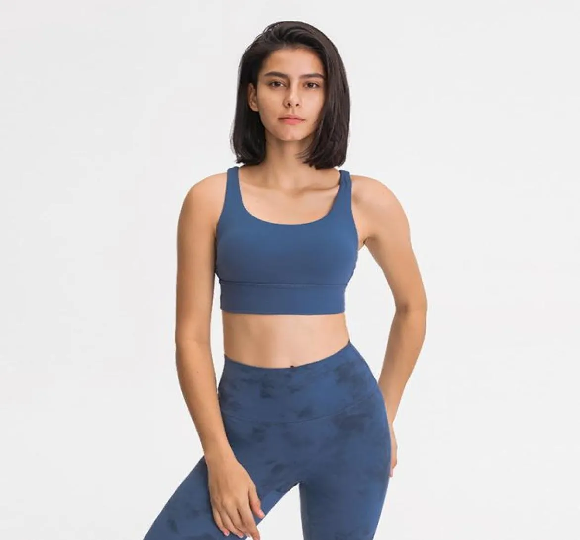 02 Damen-Yoga-Tanktops, butterweicher Sport-BH mit abnehmbaren Körbchen, Unterwäsche, klassische Modeweste, hautfreundlich, Kreuzträger-Cami6518489