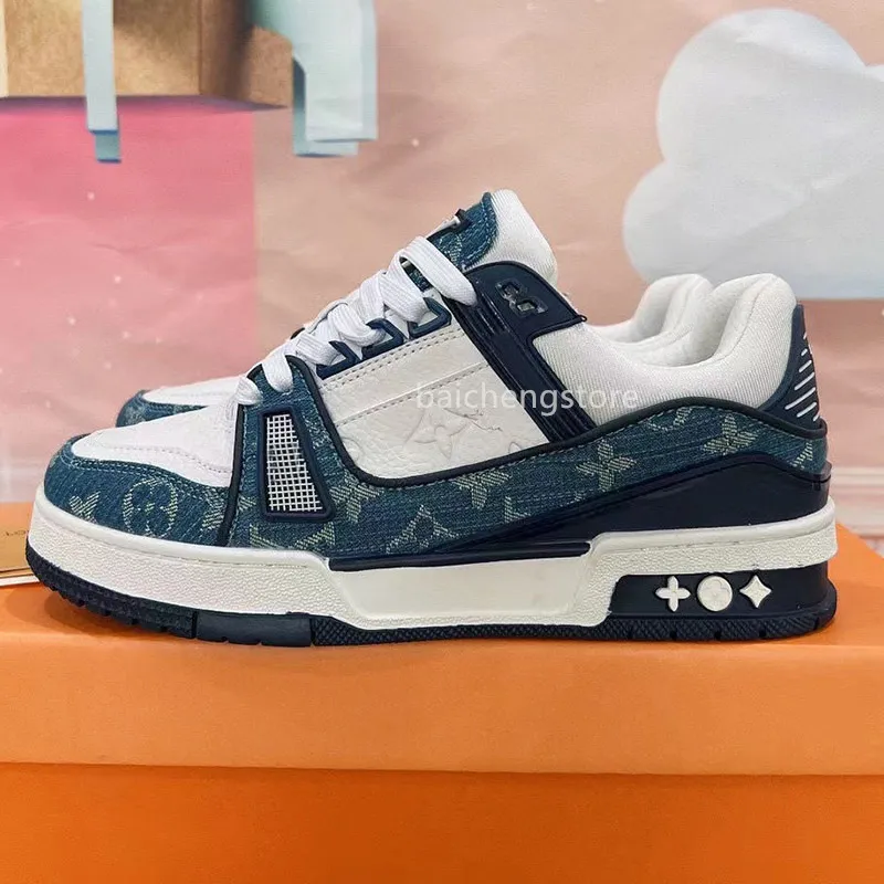 2023 Designer Treaker Treaker Trainer Buty Casual Buty Calfskin Abloh White zielony czerwony niebieski litera Platforma Platforma Low Treakers Rozmiar 36-45 L5