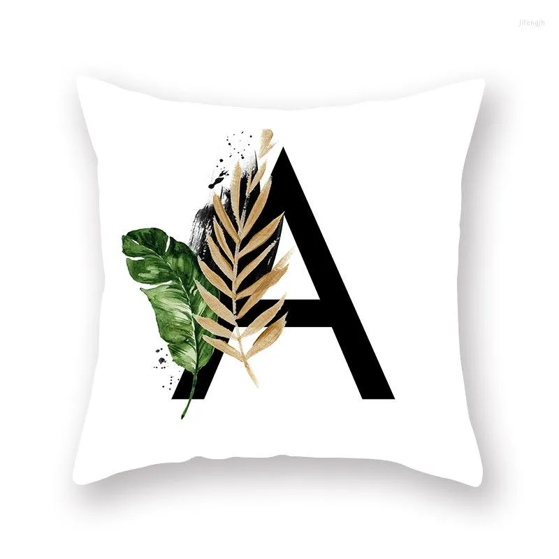 Kissen 45 x 45 cm Blume Briefkasten Pflanze Baum um Alphabet Abdeckung für Zuhause Sofa Auto dekorative Kissenbezüge