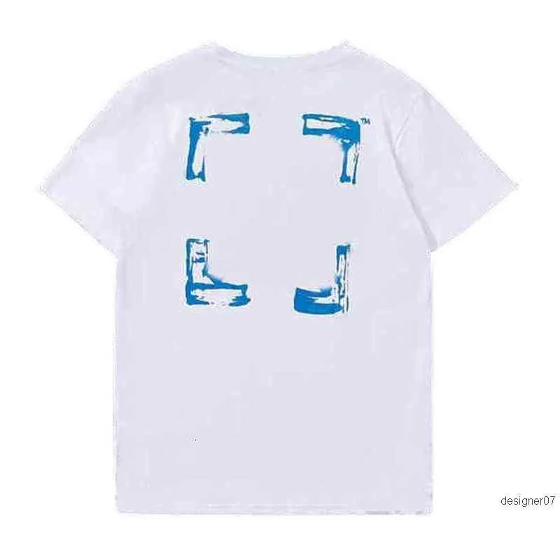 T-shirty T-shirty Wysokiej jakości Tide BR Style Białe przednie tylne pęknięcia hargowane strzały graffiti i damskie t-shirt krótkie rękawy