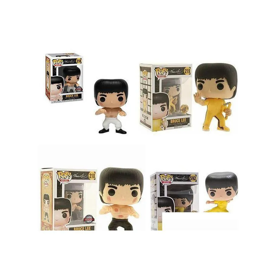 Экшн -фигурки Funko Pop Bruce Lee 218 219 Фигура из ПВХ Коллективная модель игрушки Детское подарка на день рождения del dhy1o