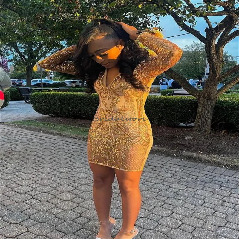 Gold sparkly dress short online