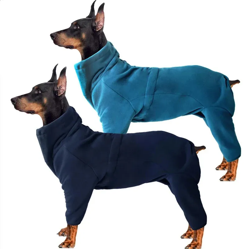Dog Apparel Winter Fleece Jumpsuit Small Medium Large Clothes Adjustable Turtleneck Overalls for Dogs Pitbull Greyhound 231118