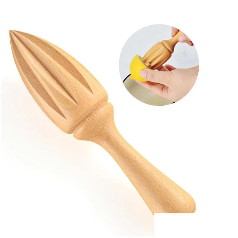 Fruitgroentegereedschap Beech Lemon Juicer Handmatig houten squeezer sinaasappelcitrussapextractor REamer 16x3.5cm zonder la dhgarden dhlkn