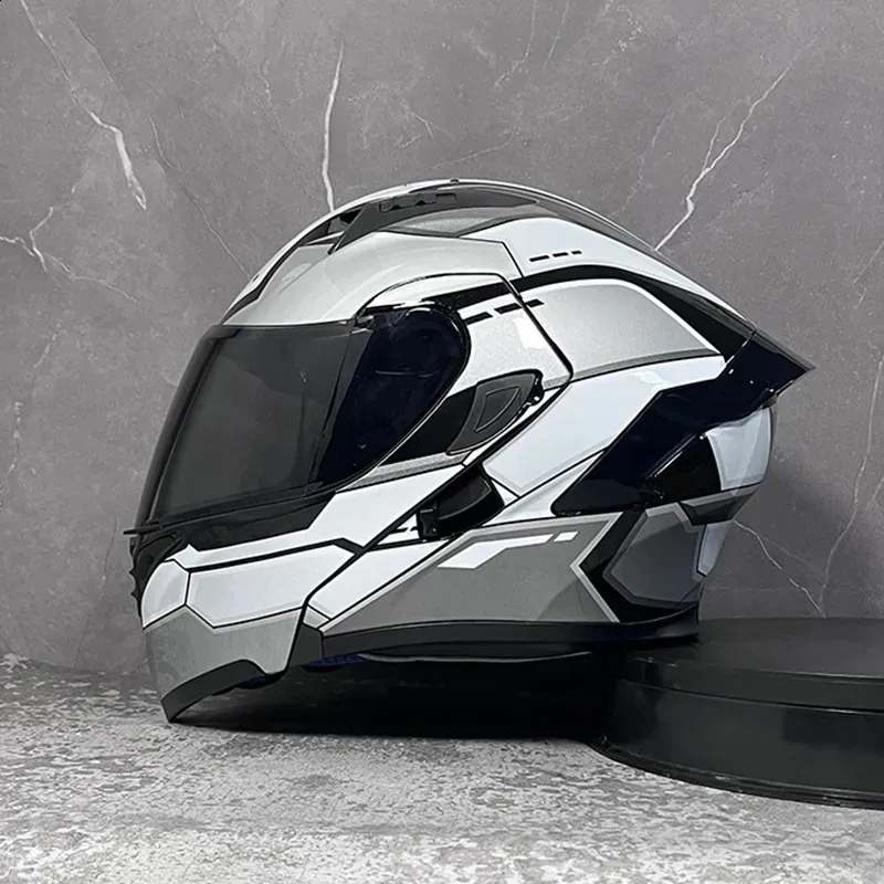 Bisiklet kask motosiklet kasklar çift vizörler modüler flip yukarı kask nokta onaylı tam yüz casque moto racing casco abaribable para moto 231118