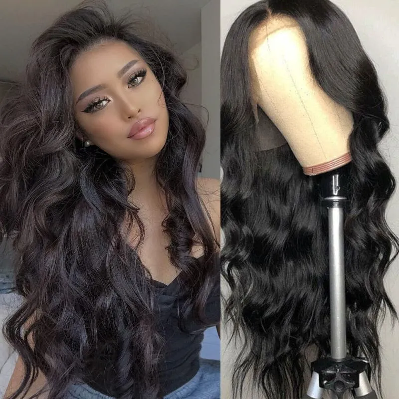 Babyhår fördragen spets peruker Body Wave Front 150% Human Hair Pre Plucked Remy med Baby 30inch 360 Front för kvinnor förpluckade