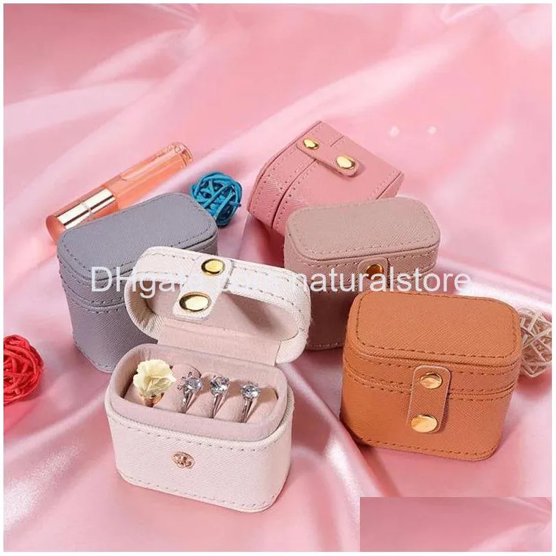 Sieradenboxen Ringbox kleine reisorganisator mini case draagbare ringen opslag geschenkverpakking voor meisjes drop levering display dhj81