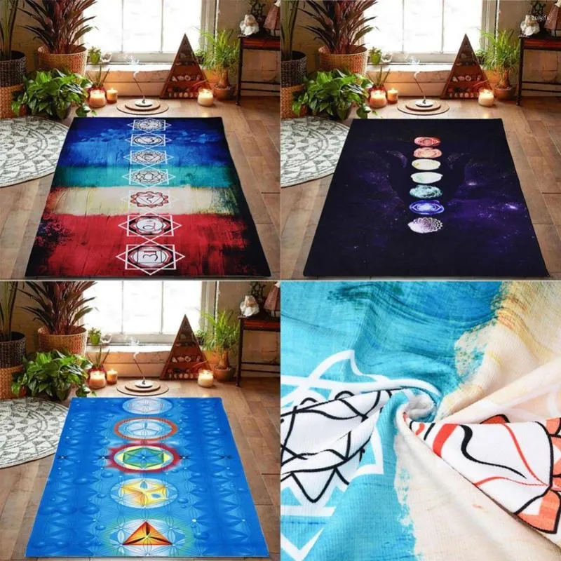 Coloque de tapeçaria de tapetes 7 chakra bohemia Summer Beach Towel Yoga Mat bloco