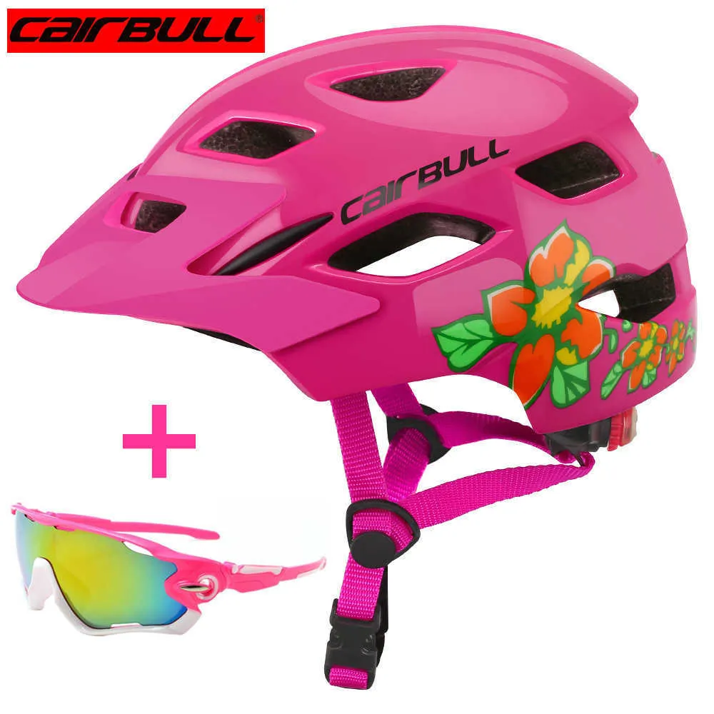 Hełm rowerowy Cairbull Joytrack Children's Bike Scooter Balance Wheel Skate Helask z ogonem światła Boy Girl's Helmets P230419