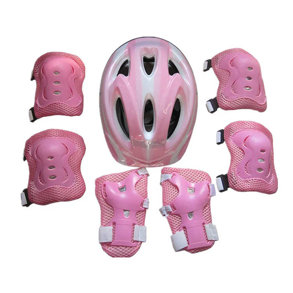 7 Pcs Kids Équipement de protection Set Roller Skate Casque Coude Poignet  Genouillère Pour Skateboard Cyclisme Patinage Scooter Enfants Sport  Protection