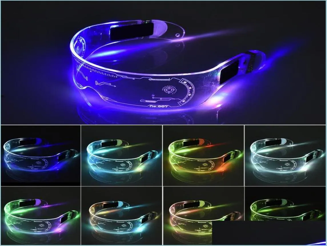 Украшение вечеринки Led Luminous Glasses El Flashing Neon Bar Light Up Rave Костюм Декор Dj Солнцезащитные очки Прямая доставка Hom Bdesports D4297480