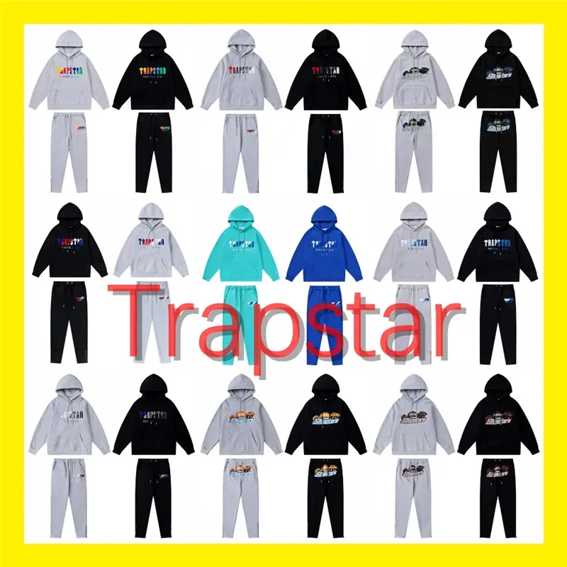 Trapstar capuz de capuz masculino bordado com moletons moletons sweodies tamanho XS-2XL Mens Chenille Designer Aparel Edition 2.0 Top Cortiez Trapstar Tracksuit