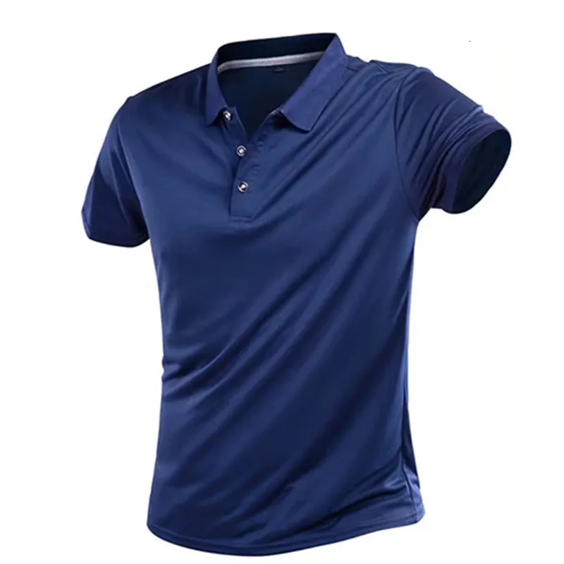 Męskie polo koszule polo letnie szybkie suche koszulki z krótkim rękawem Polo Krótkie koszule męskie poliestr Camisa Masculina Blusas Tops 230419