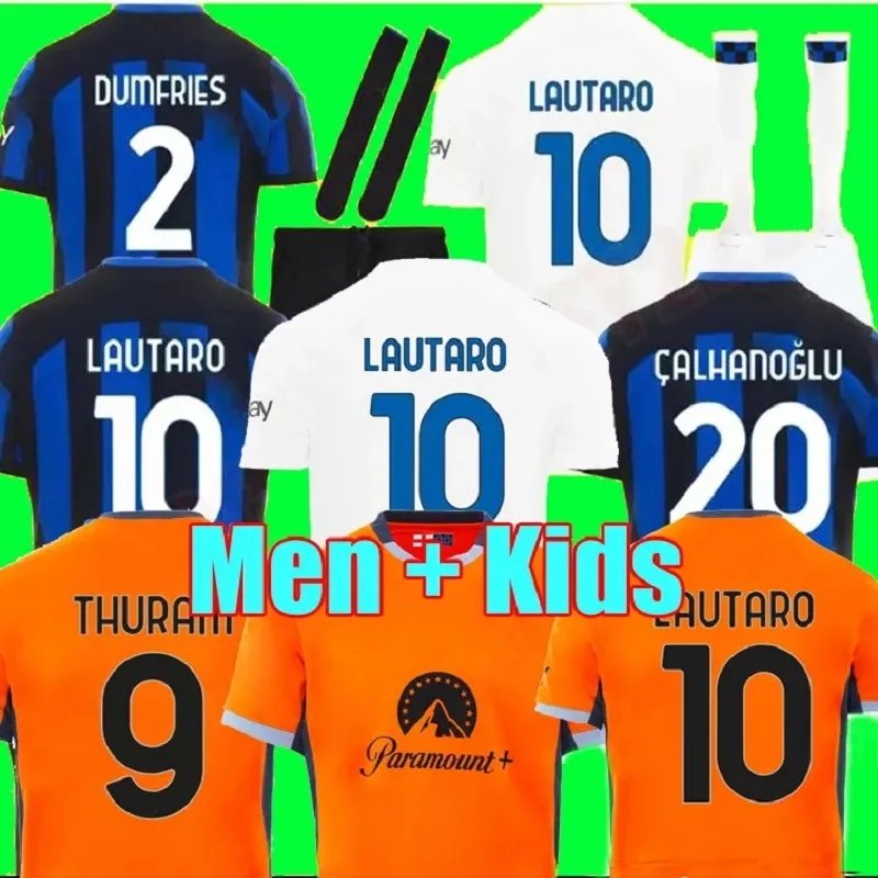 LUKAKU maglie da calcio BARELLA CORREa INTERS Milan GIROUD IBRAHIMOVIC LAUTARO MILANS THEO BRAHIM 23 24 Maglia da calcio 2023 2024 Uniformi Uomo Bambini Kit Set