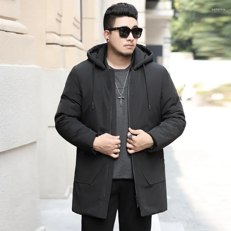 Мужские вниз 10xl 6xl 5xl Mens Mens Long Jacket Pain Зимние черные черные мужчины и размеры толстый теплый тонкий подсад