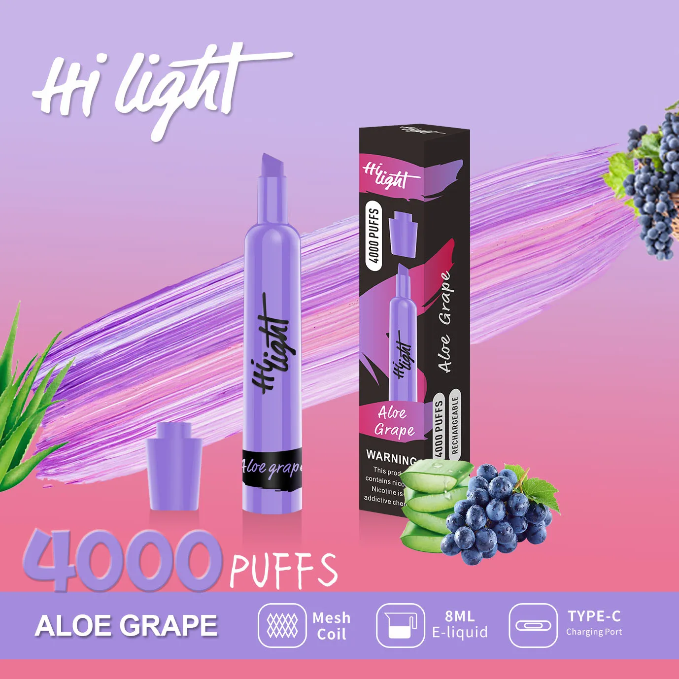 Hi Light 4K Custom Vaporizer Pen Highlight Vape Office 6000
