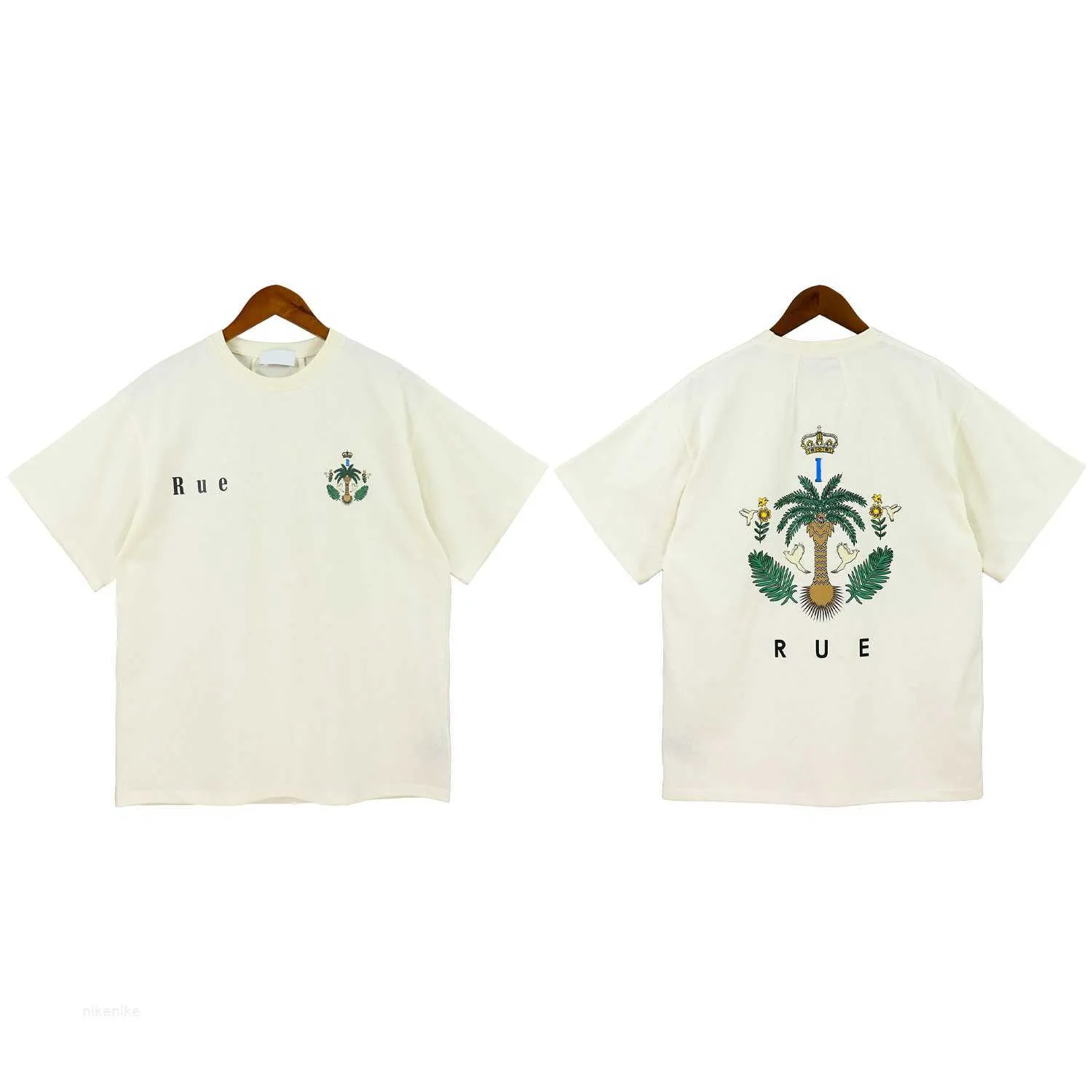 Summer Mens T-shirts Womens Rhuds Designers for Men Tops Letter Polos Brodery Tshirts Clothing Short Sleeved Tshirt Stora Tees 2023New 5Me7 B82f