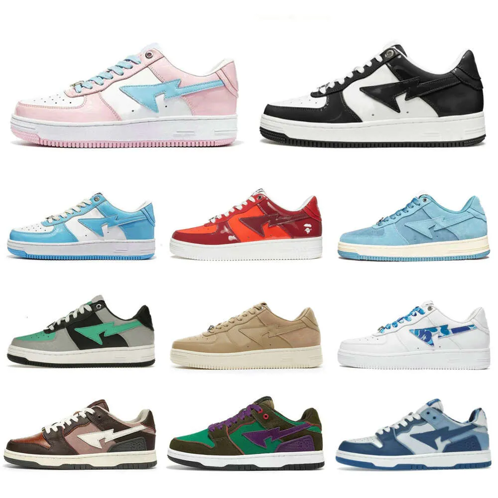 Baskets Casual Chaussures JJJJound Low Hommes Femmes Noir Blanc Sports Italie Stas SK8 Couleur Camo BapeStaesi Combo Bain Rose Cuir Verni Vert Designer Baskets S19