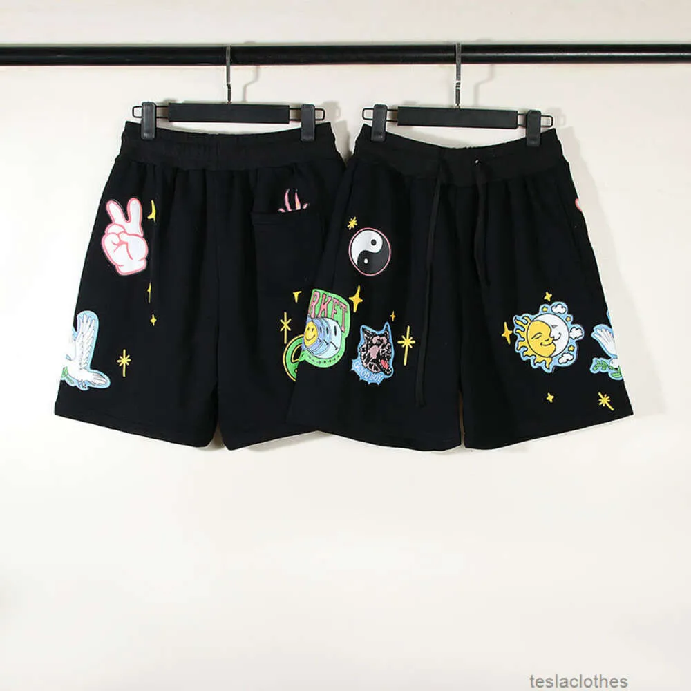 Designershorts Mode Vrijetijdskleding Strandshorts Smiley Begin met High Street-shorts met sterren-sterrenhemelprint in dezelfde trend