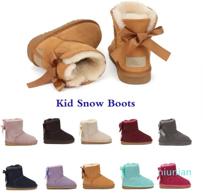 Nya stövlar barn stövlar australien snö boot designer barn skor vinter klassisk ultra mini boot baby pojkar flickor ankel stövlar barn päls mocka