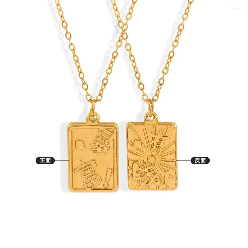 Kettingen Rijk geld Lucky Square Hanger krijgen roestvrijstalen ketting ketting dames voortreffelijk geschenk waterdichte klassieke fashionjewelry