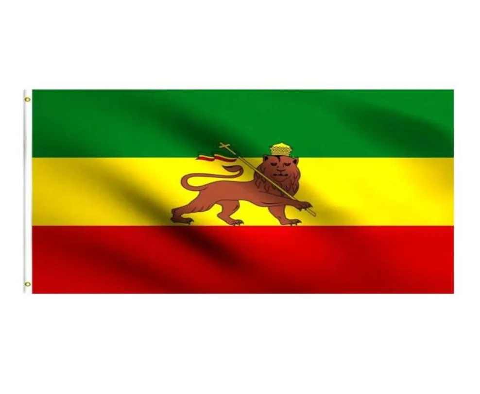 エチオピアのライオン旗Rasta Flag 3x5 ftナショナルバナー90x150cmフェスティバルパーティーギフト100dポリエステル屋内屋外印刷旗と4539955